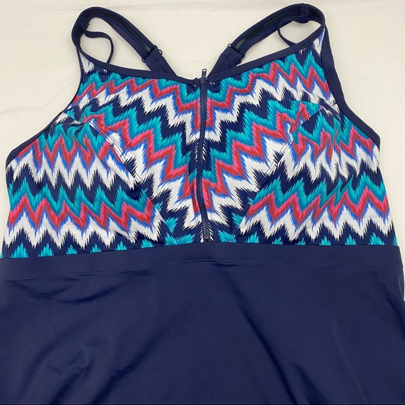 Swimsuits For All Bra Size Zip Front Tankini 46C - Picture 3 of 12